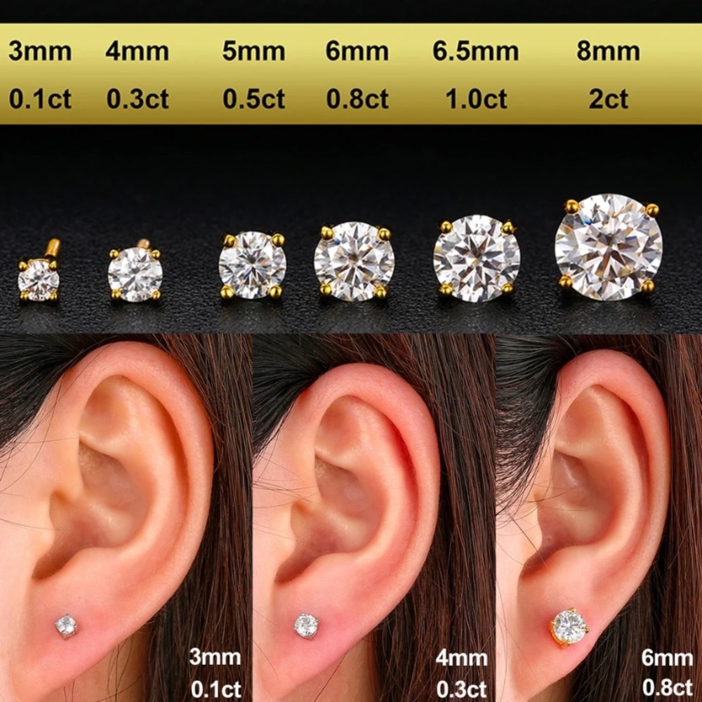 CERTIFIED 0.3 CT D Color Moissanite Stamped 925 sterling silver Stud Earrings - Picture 12 of 12